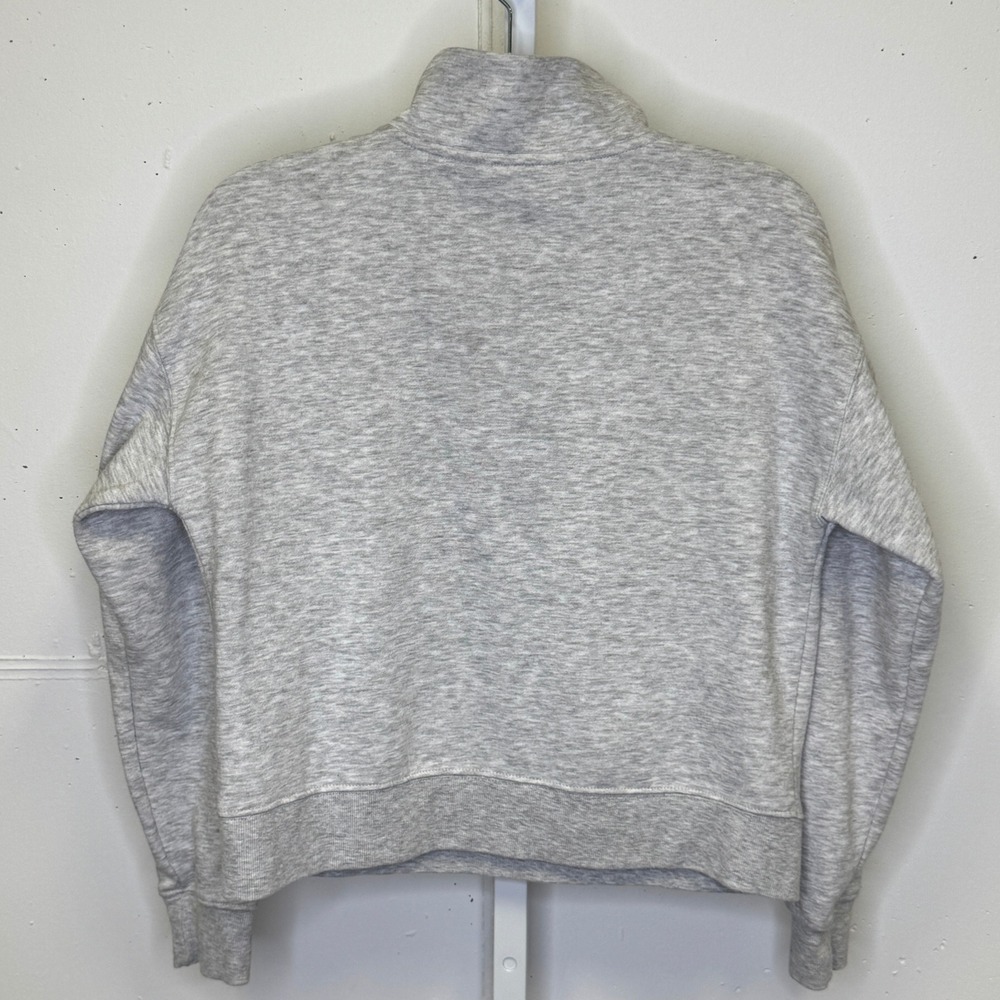 Hippie Rose Heather Gray Quarter Snap Mock Neck Sweatshirt Medium Athleisure - Picture 3 of 14